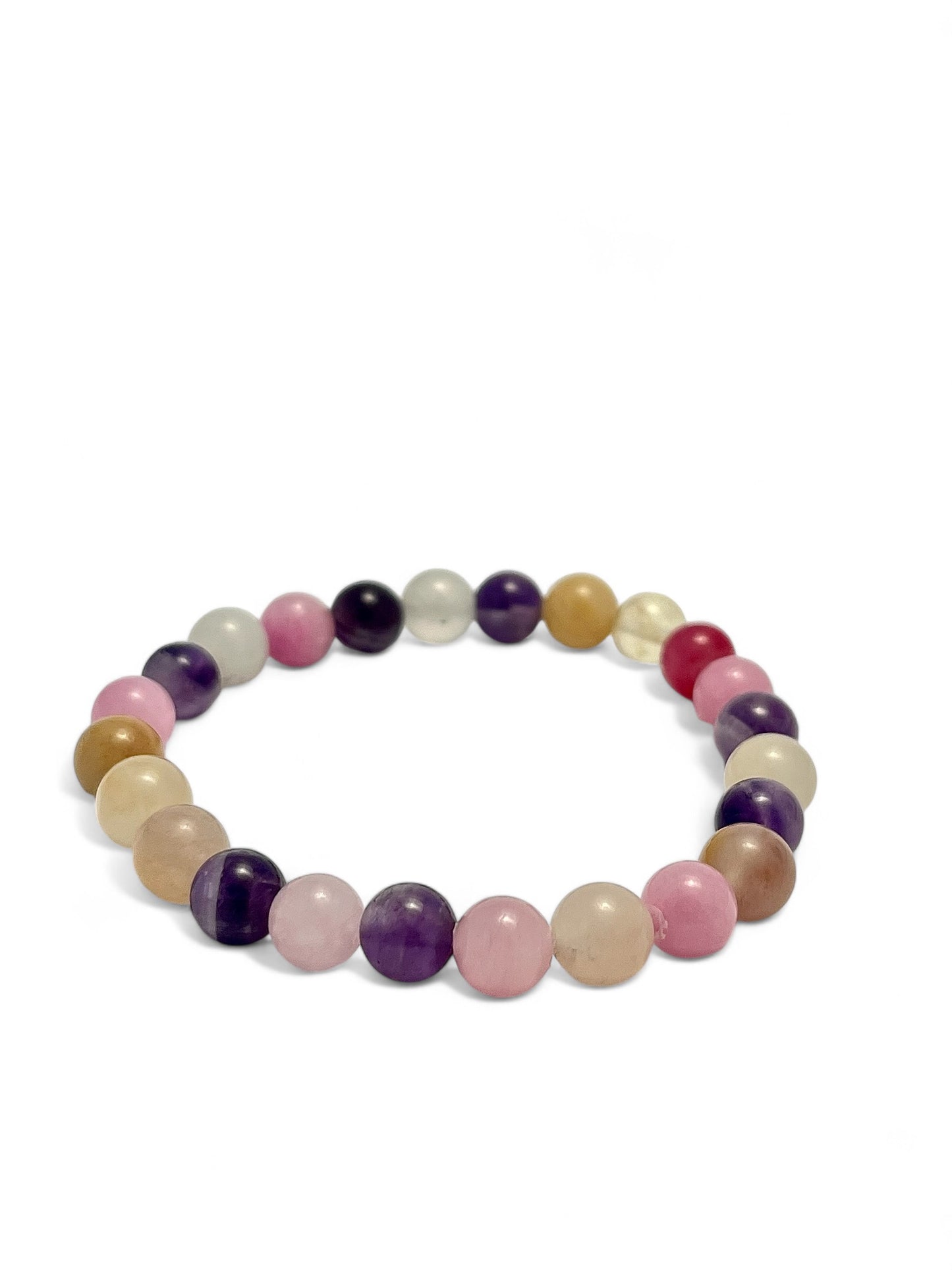 Kærligheds armbånd til hende - Pink Jade, Ametyst og Kunzit
