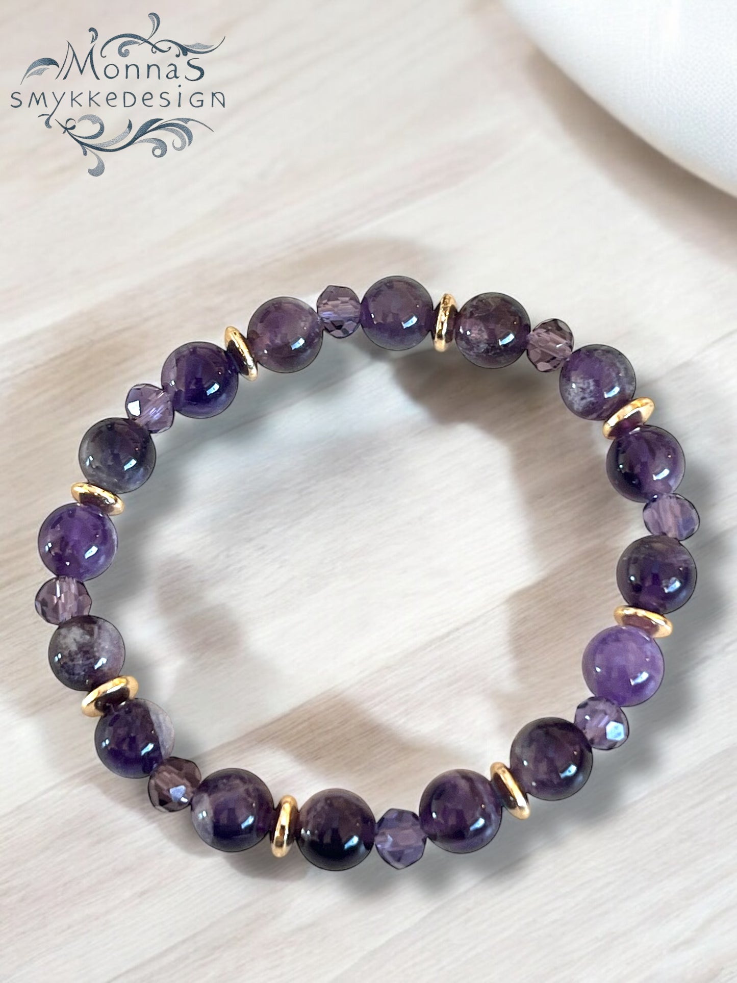 Ametyst 8mm Armbånd