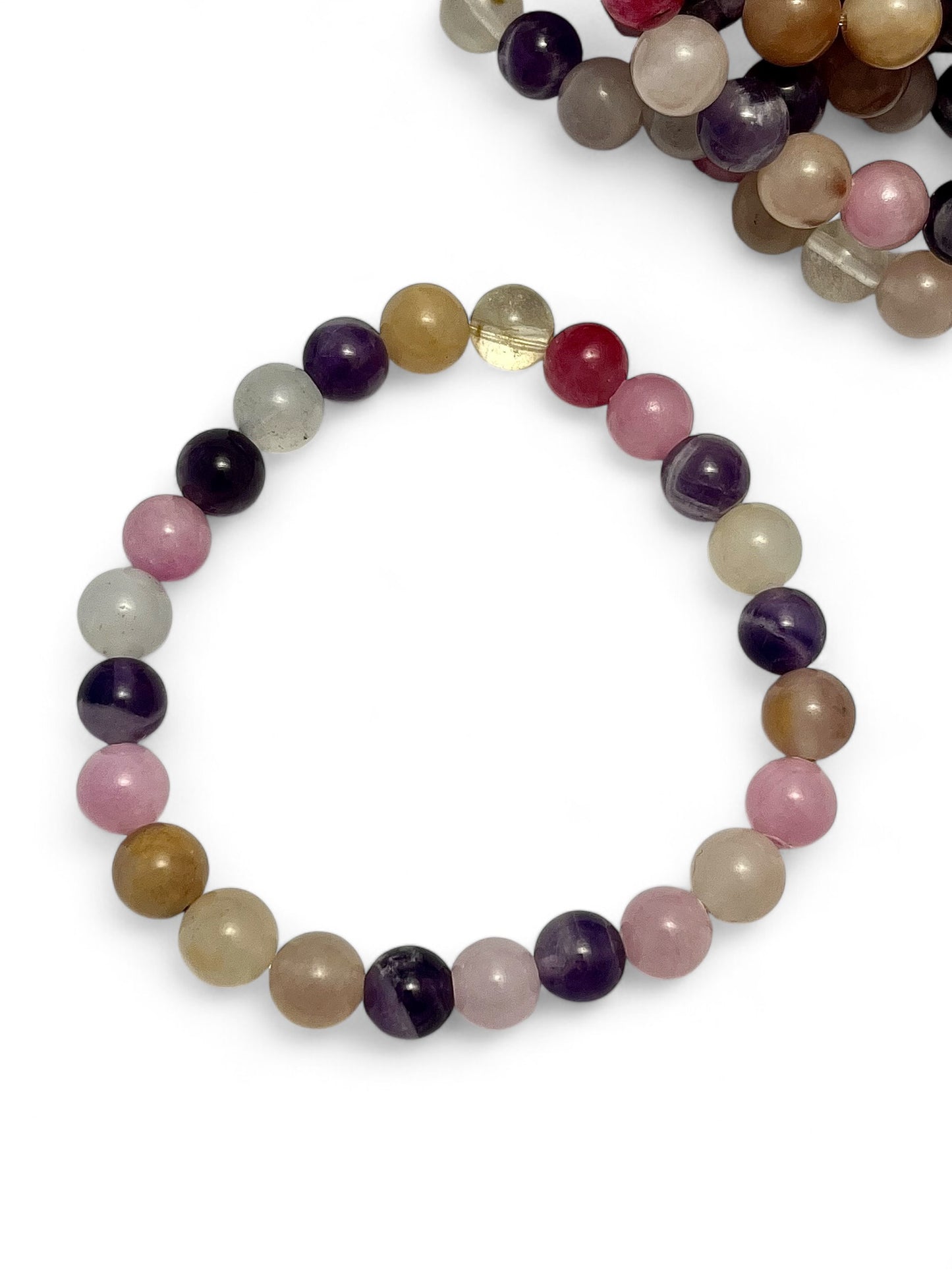 Kærligheds armbånd til hende - Pink Jade, Ametyst og Kunzit