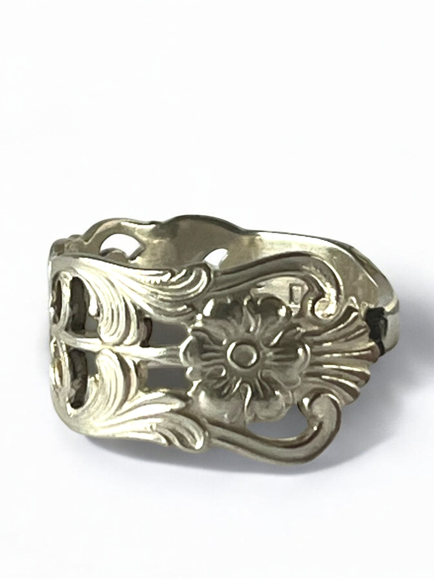 Svensk smuk blomstret teske ring