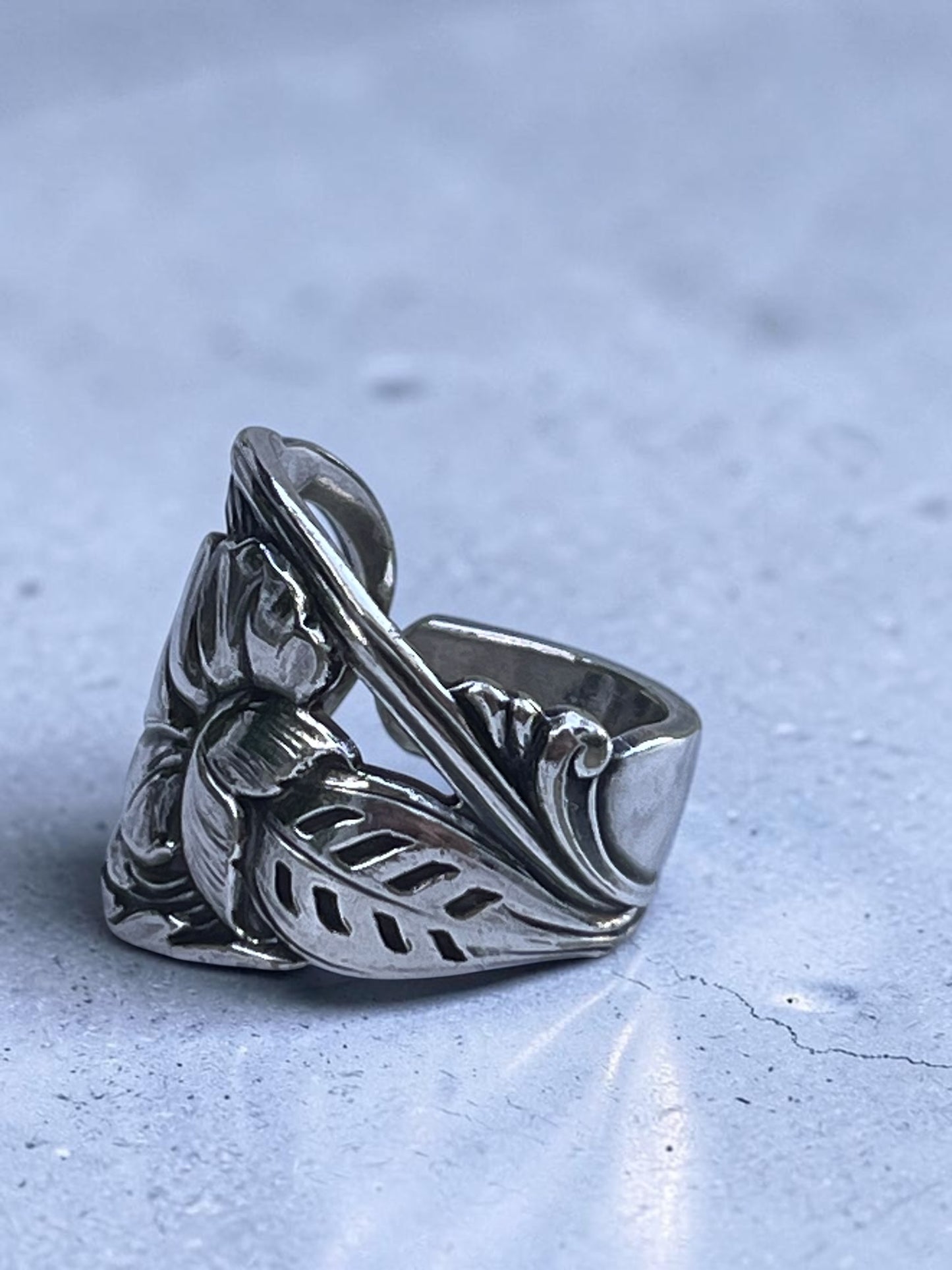 Roe ske ring – ring af gammelt bestik str 64
