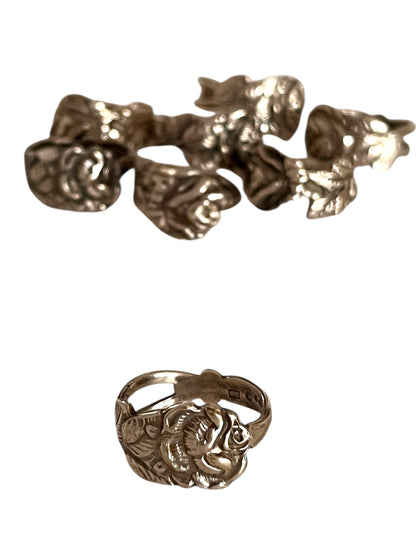 Rose sølv ske ring af antik ske