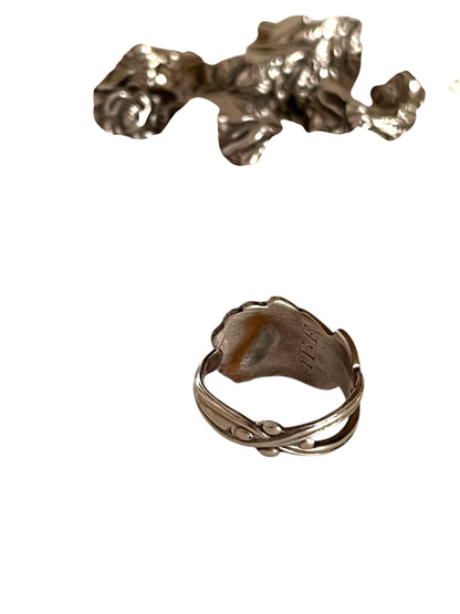 Rose sølv ske ring af antik ske