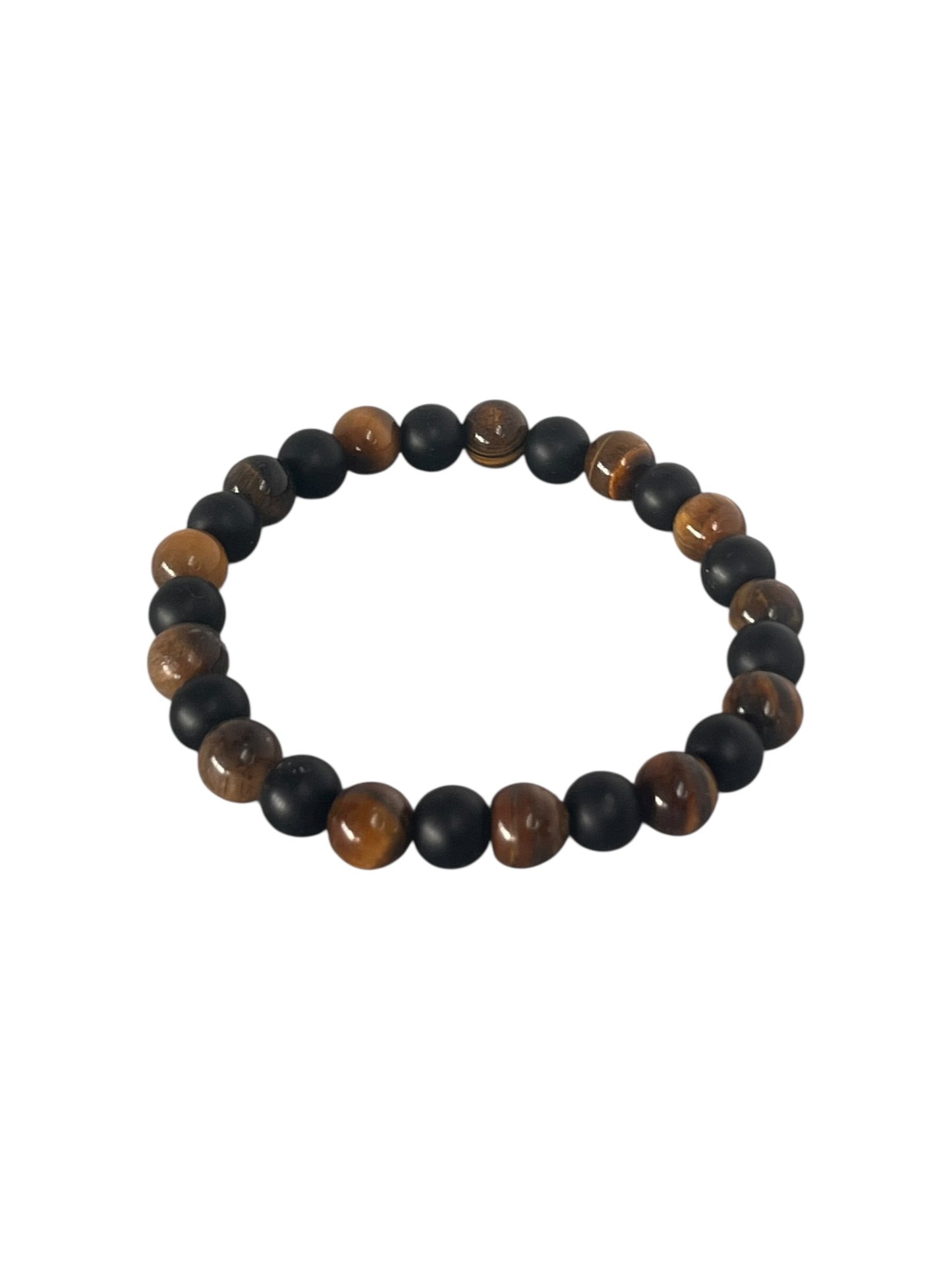Tigerøje og sort onyx Krystal armbånd i naturlige smykkesten med organisk struktur og tidløst design, håndlavet med sans for detaljer, lavet af Monnas Smykkedesign