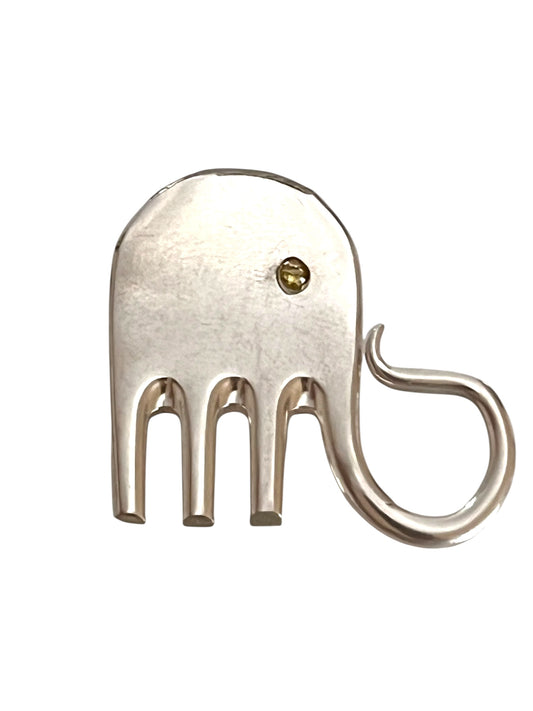 Elefant 2 Broche af gammel gaffel/sølvtøj