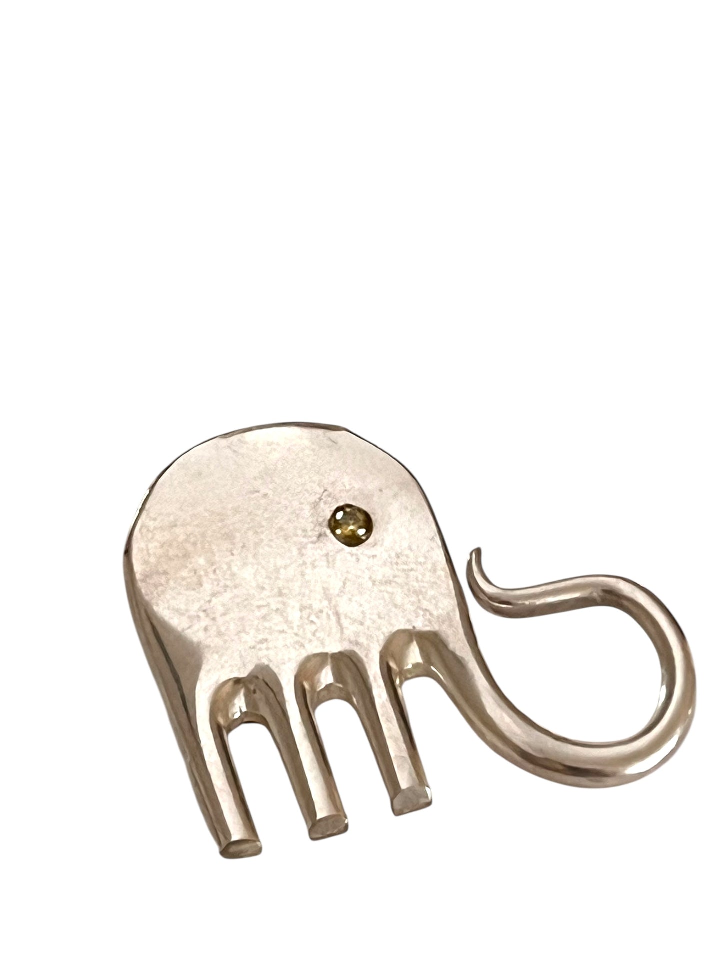 Elefant 2 Broche af gammel gaffel/sølvtøj