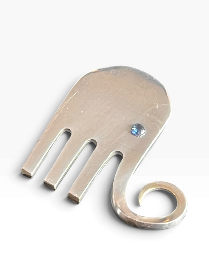 Elefant Broche af gammel gaffel/sølvtøj