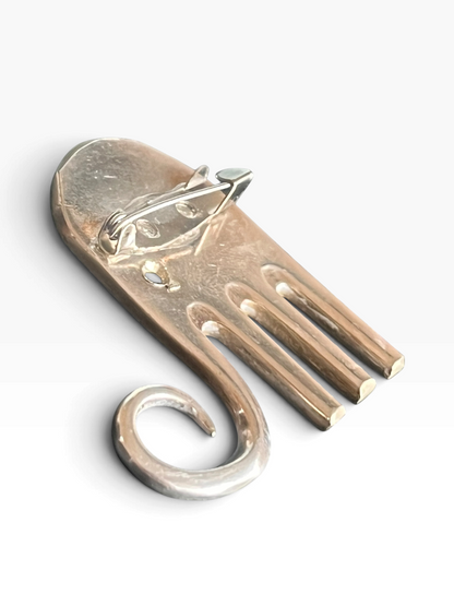 Elefant Broche af gammel gaffel/sølvtøj