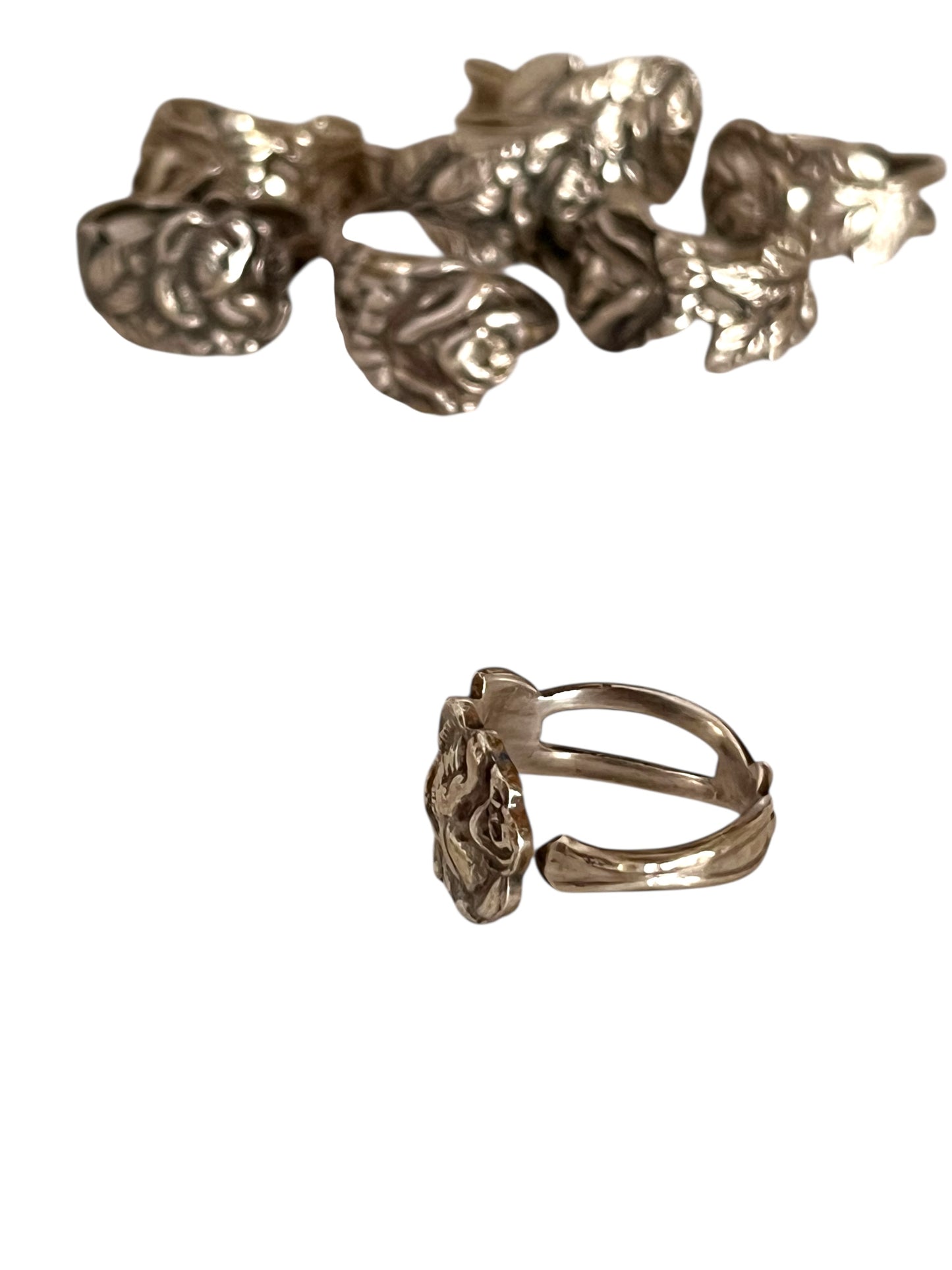 Rose sølv ske ring af antik ske