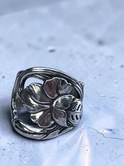 Roe ske ring – ring af gammelt bestik str 64