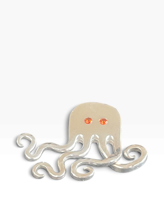 Broche gammelt bestik - fræk blæksprutte