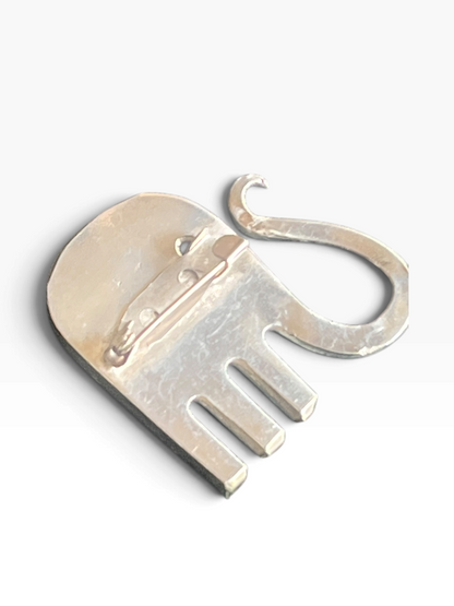 Elefant Broche af antikt sølvtøj